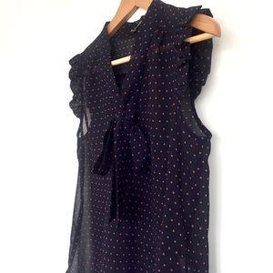 ModCloth | Sweet Rain | Navy Sleeveless Dot Blouse